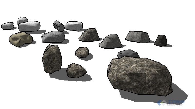 【分享】sketchup的石头模型，共享上来！